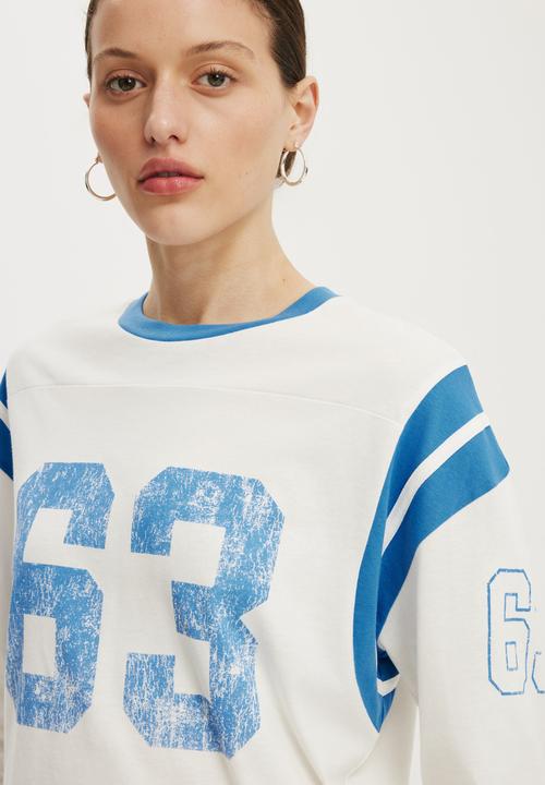 Cotton On - 3/4 Sleeve Graphic Tee - 63/Vintage White