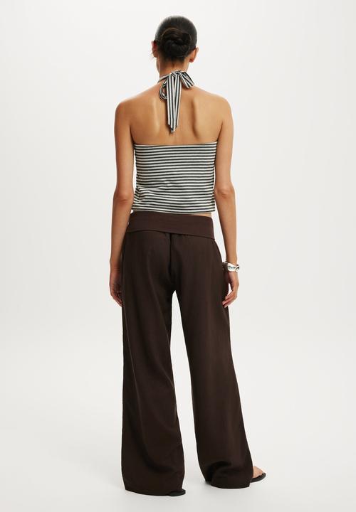 Cotton On - Haven Fold Over Pant - Dark Oak