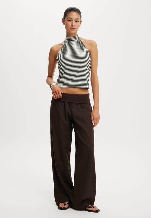 Cotton On - Haven Fold Over Pant - Dark Oak