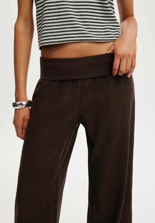 Cotton On - Haven Fold Over Pant - Dark Oak