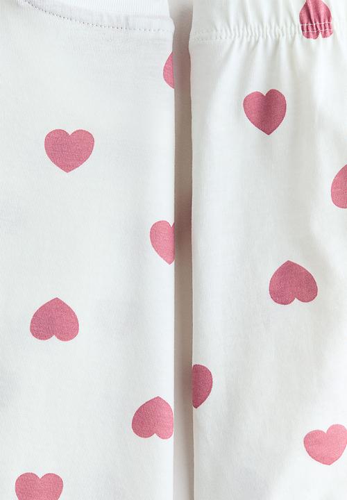 H&M - Cotton pyjamas - white/pink hearts