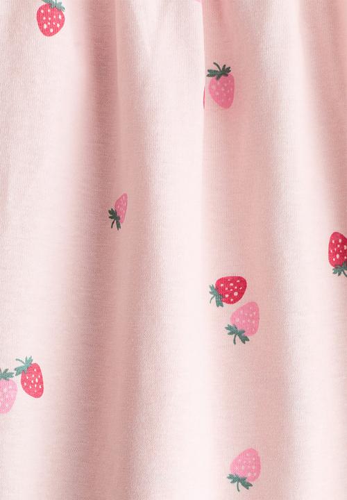 H&M - Patterned cotton dress - light pink/strawberries