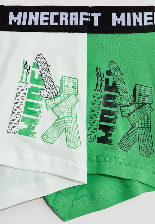 H&M - 5-pack trunks - green/minecraft