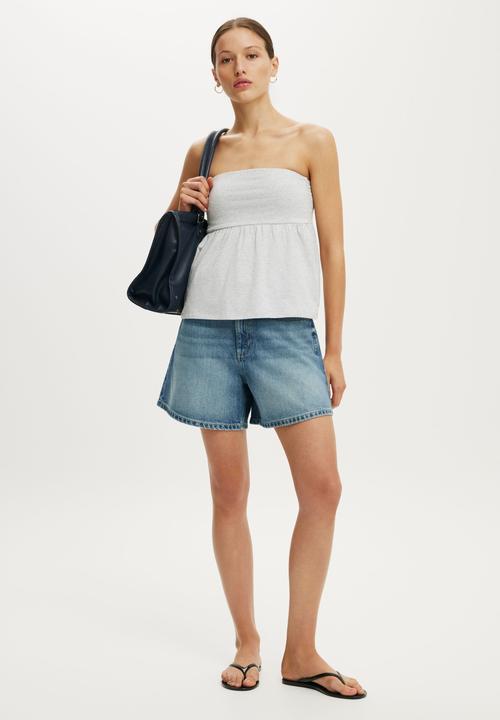 Cotton On - High 90s Denim Short - Palm Blue