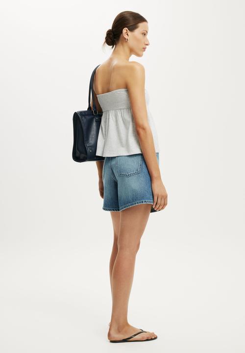 Cotton On - High 90s Denim Short - Palm Blue