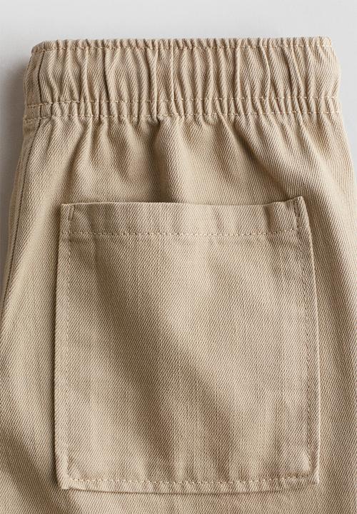 H&M - Cotton twill joggers - beige