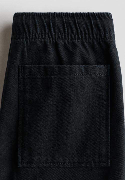 H&M - Cotton twill joggers - black