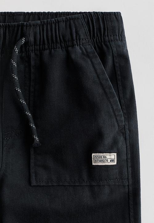 H&M - Cotton twill joggers - black