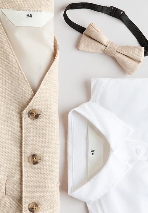 H&M - 3-piece dressy set - light beige/white