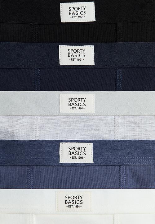 H&M - 5-Pack cotton trunks - navy blue/dusty blue