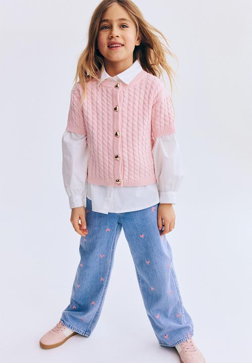 H&M - Cable-knit cardigan - light pink