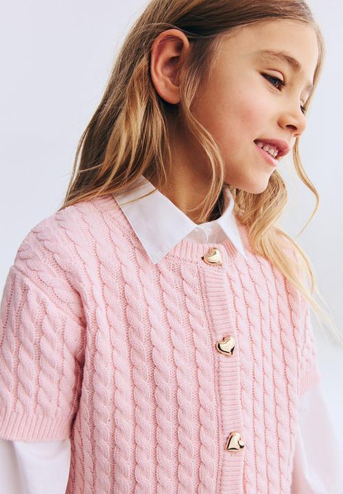 H&M - Cable-knit cardigan - light pink