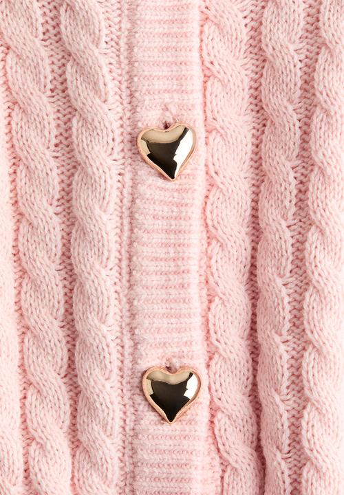 H&M - Cable-knit cardigan - light pink