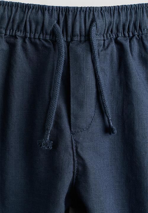 H&M - Linen-blend trousers - navy blue