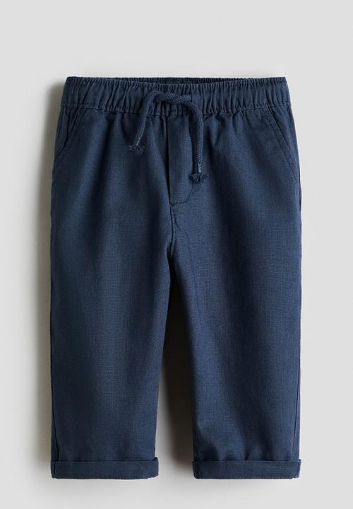 H&M - Linen-blend trousers - navy blue