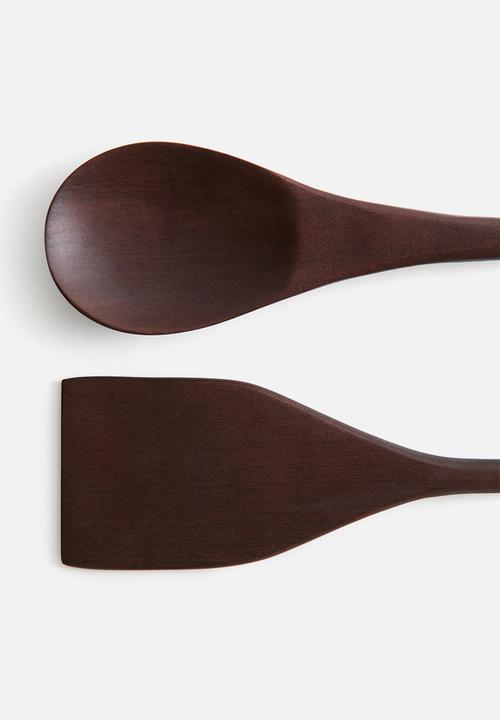 H&M - 2-piece mango wood kitchen utensils set - dark brown