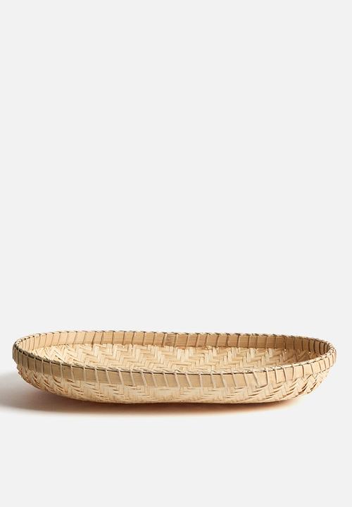 H&M - Oval bamboo basket - beige
