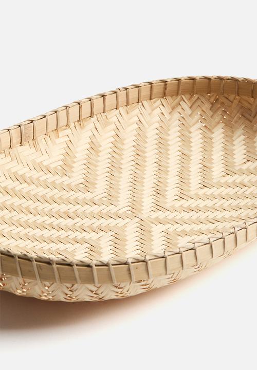 H&M - Oval bamboo basket - beige