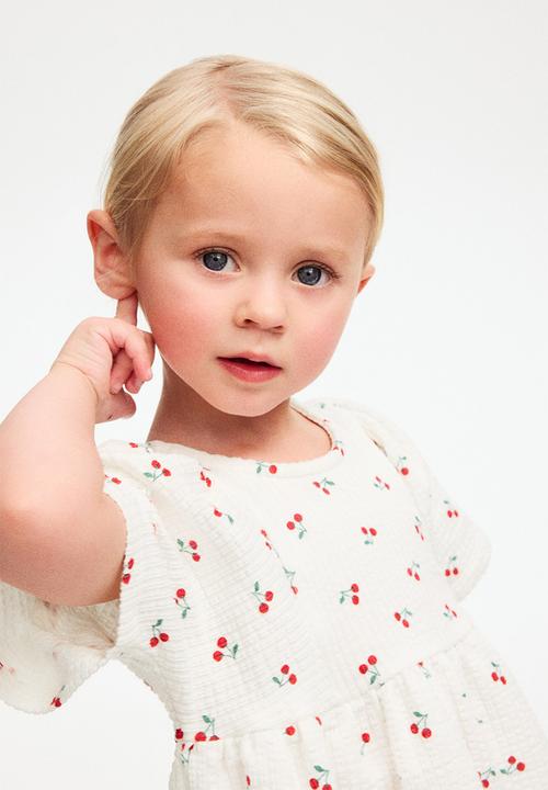 H&M - Printed jersey dress - white/cherries
