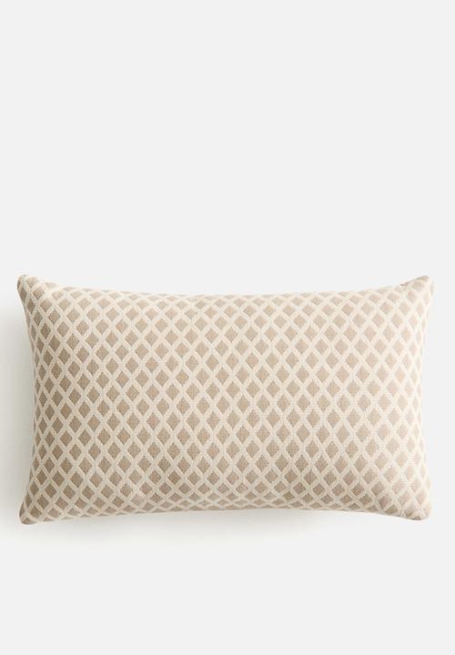 H&M - Jacquard-weave outdoor cushion - light beige/patterned