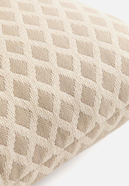H&M - Jacquard-weave outdoor cushion - light beige/patterned