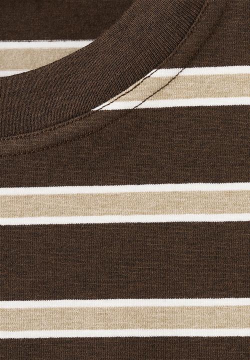 MANGO - T-shirt rili - brown