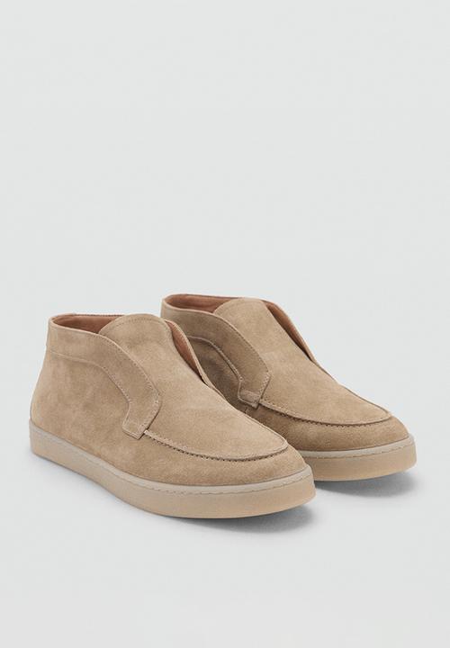 MANGO - Suede leather ankle boots - sand
