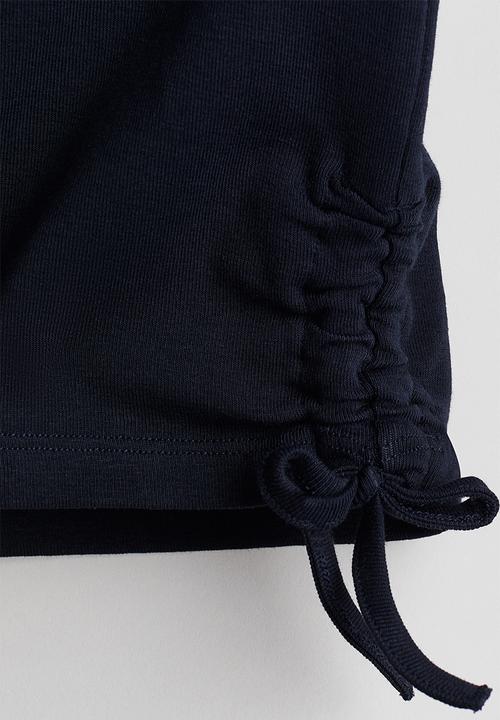 H&M - Drawstring-detail cotton top - navy blue