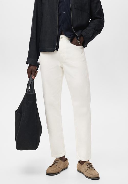 MANGO - Lori tapered fit jeans - Off White