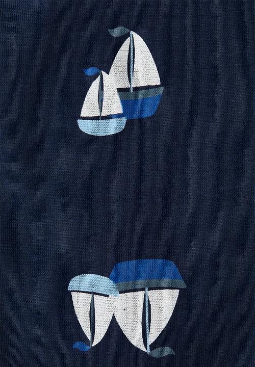 H&M - Printed bodysuit - navy blue/sailboats