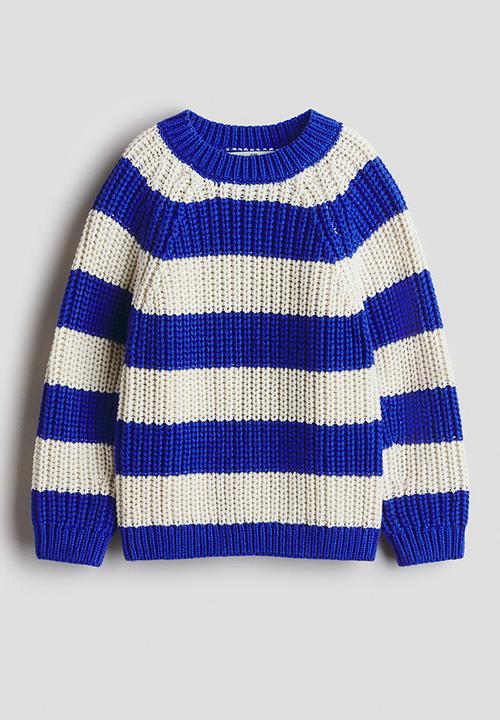 H&M - Rib-knit cotton jumper - blue/white