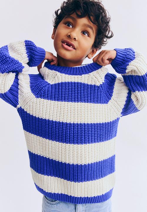 H&M - Rib-knit cotton jumper - blue/white