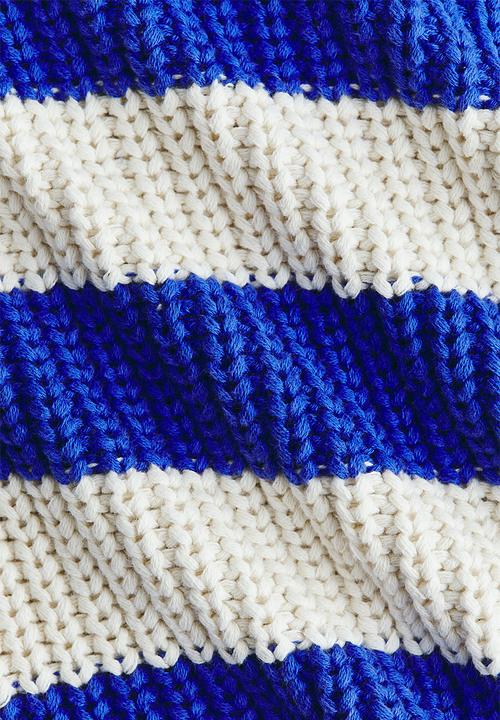 H&M - Rib-knit cotton jumper - blue/white