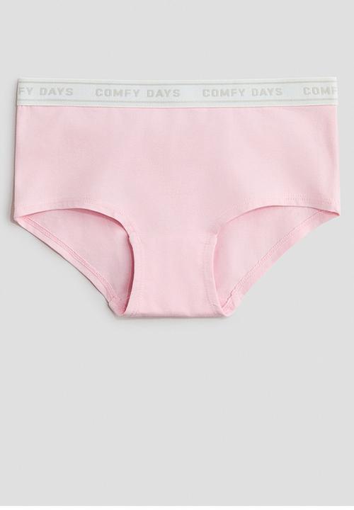 H&M - 5-pack text-motif hipster biefs - light pink/cream/green