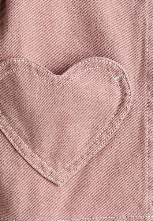 H&M - Heart-pocket twill jacket - light pink