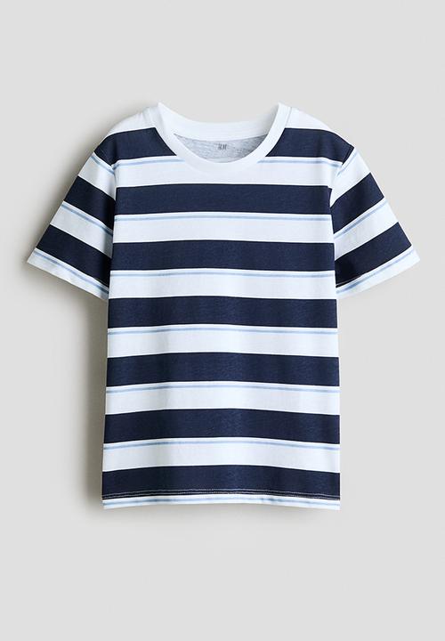 H&M - Printed cotton t-shirt - white/striped
