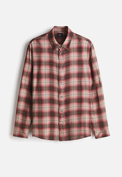 H&M - Relaxed fit shirt - pink/checked