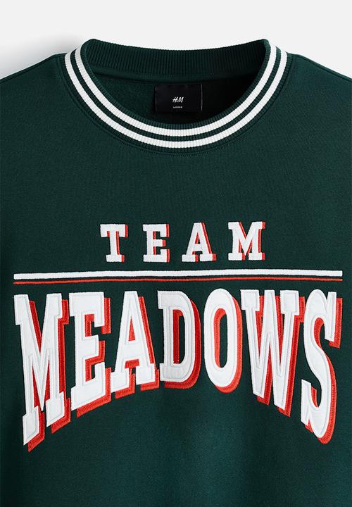 H&M - Loose fit printed sweatshirt - dark green/team meadows