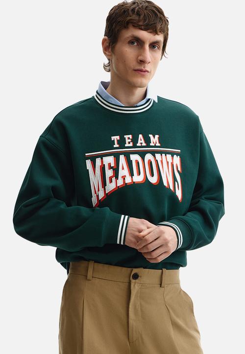 H&M - Loose fit printed sweatshirt - dark green/team meadows