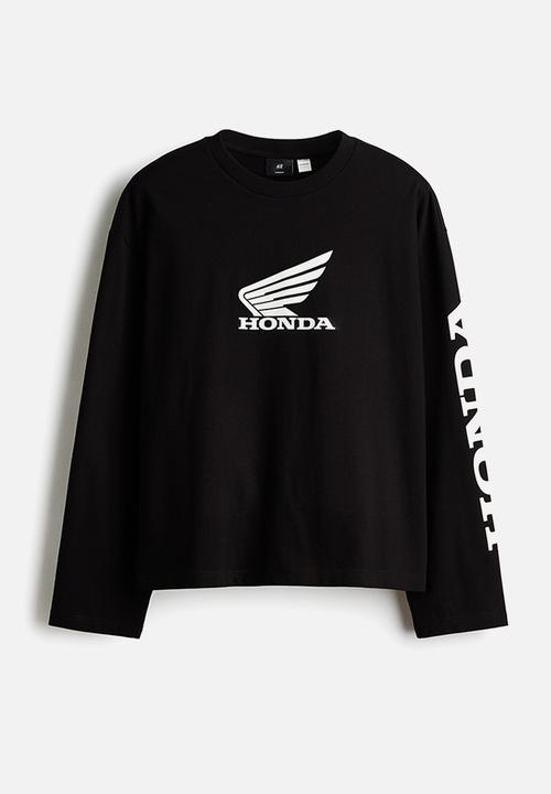H&M - Oversized fit printed top - black/honda