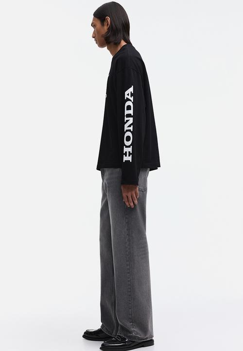 H&M - Oversized fit printed top - black/honda