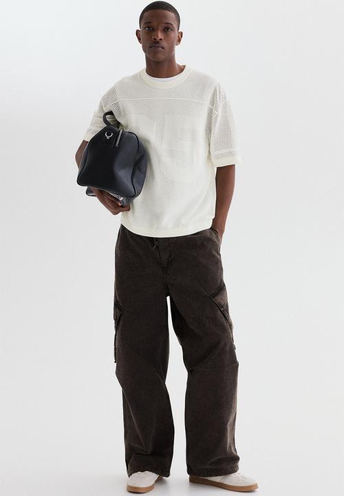 H&M - Relaxed fit boxy mesh t-shirt - white
