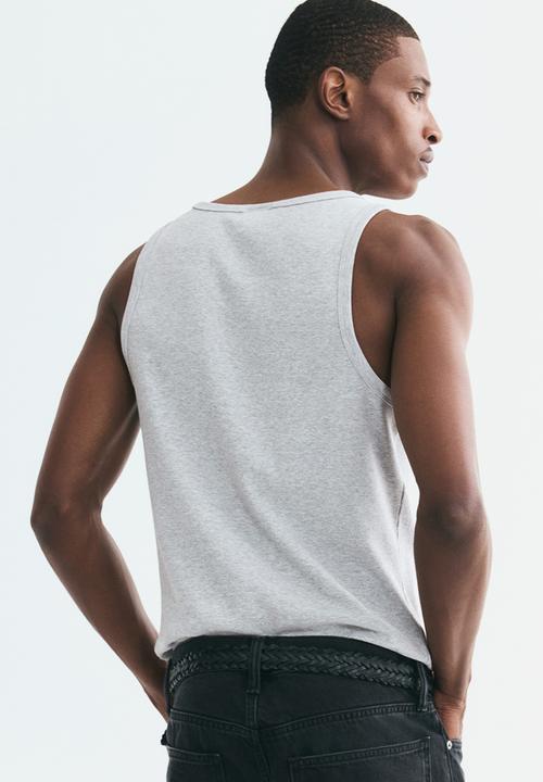 H&M - Slim fit ribbed vest top - light grey marl