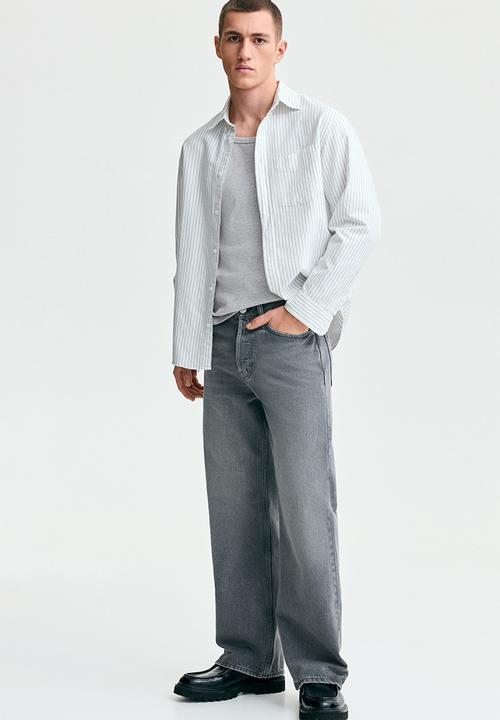 H&M - Slim fit ribbed vest top - light grey marl
