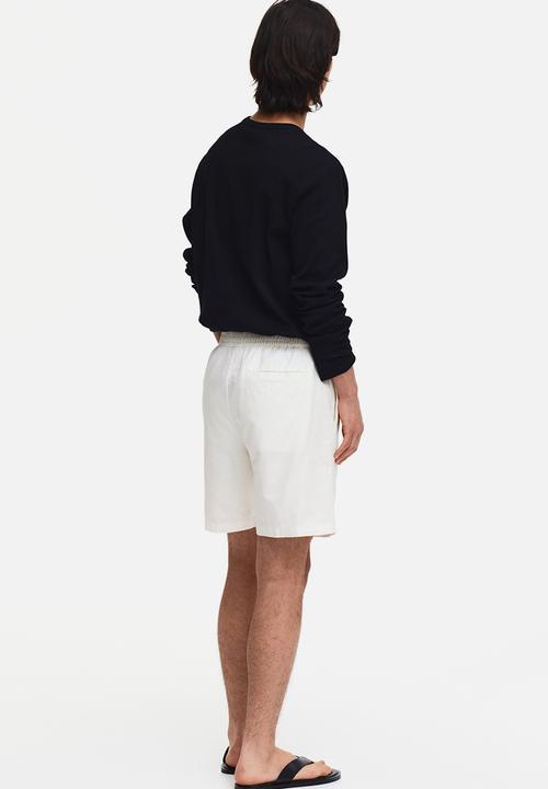 H&M - Regular fit linen-blend shorts - white
