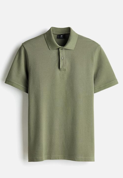H&M - Regular fit polo shirt - khaki green