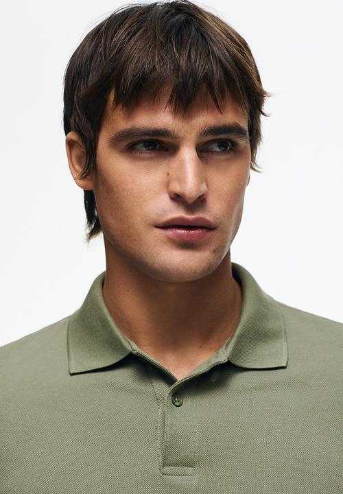 H&M - Regular fit polo shirt - khaki green