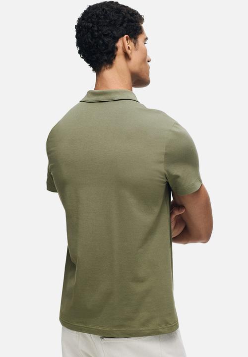 H&M - Slim fit polo shirt  - khaki green