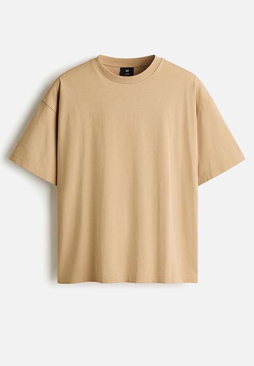H&M - Oversized fit cotton t-shirt - beige