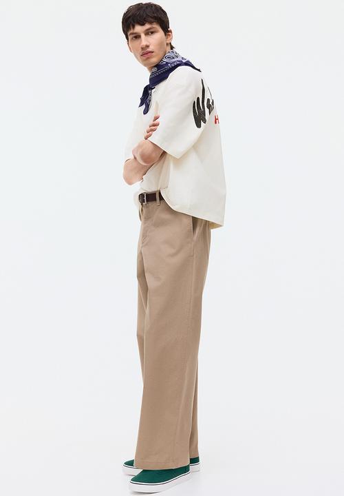 H&M - Oversized fit printed t-shirt - cream/phys.ed
